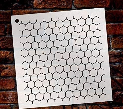 Ivanas Reverse Honey Comb Stencil DIY Hexagon Bee Pattern Home Decor Gift Craft Paint Wood Sign Reusable Mylar Template 6 x 6 INCHES 6 inches x 6 inches - Image 2