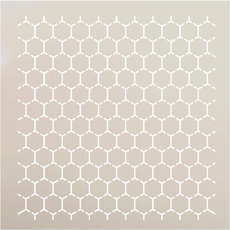 Ivanas Reverse Honey Comb Stencil DIY Hexagon Bee Pattern Home Decor Gift Craft Paint Wood Sign Reusable Mylar Template 6 x 6 INCHES 6 inches x 6 inches - Image 1