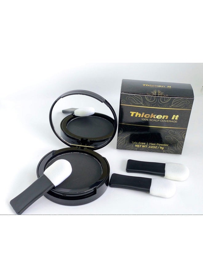 Simply Extensions - Thicken It 100% Scalp Coverage Hair Powder Black Talcfree .32 Oz. Water Resistant Hair Loss Concealer For Men And Women. Naturally Thicker Than Hair Fibers & Spray Concealers - Image 1