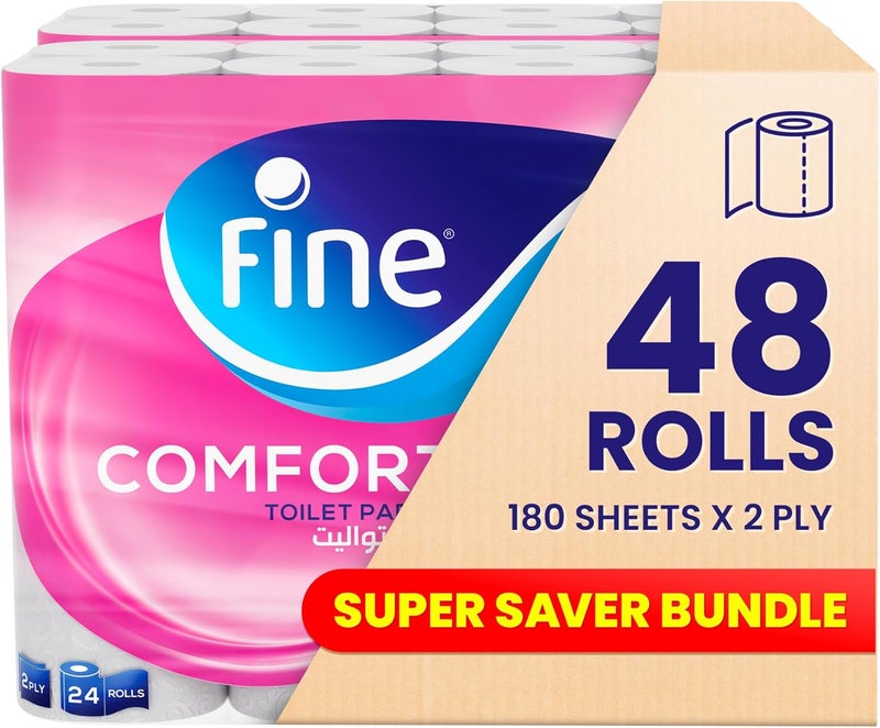 Fine ورق تواليت فاين كومفورت - 48 لفة، 2 طبقة - Image 1