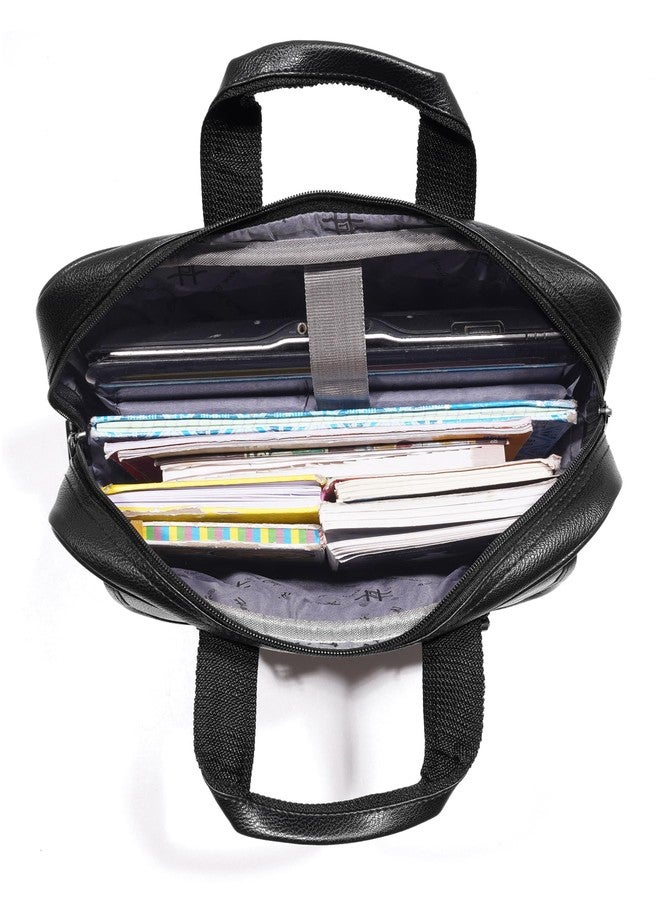Hard Craft Vegan Leather Office Laptop Messenger and Shoulder Side Sling Hand Bag For Men Corporate Executive Briefcase Bag For Man Supports Laptop Upto 15.6 inches (Black) - Image 5