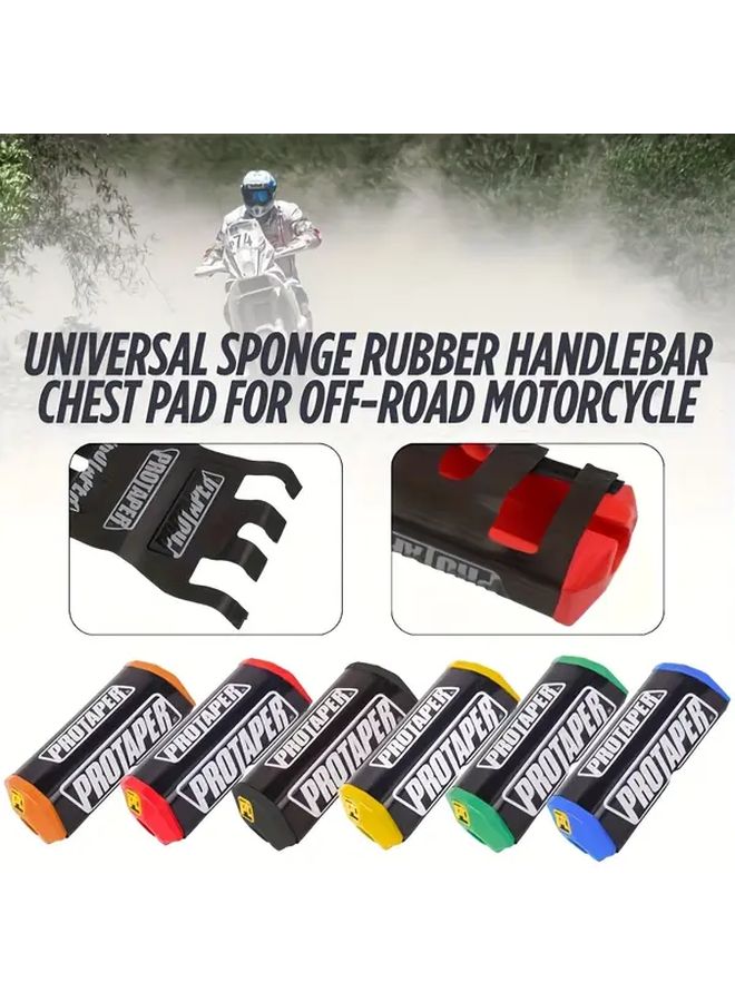 Blue Universal Off Road Motorcycle Handlebar Chest Pad Protective Crossbar Foam Guard - Image 1