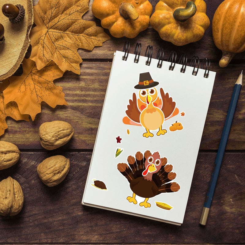 Cartoon Sticker Thanksgiving Turkey Puzzle DIY Sticker - Image 3