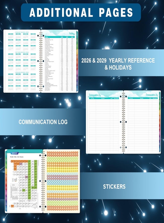 Coboll Student Planner 2026-2027 - August 2026 - June 2027, Weekly & Monthly planner for Students 11"x 8.3", Flexible Cover, Strong Golden Binding, Printed Tabs, with Stickers - Image 4