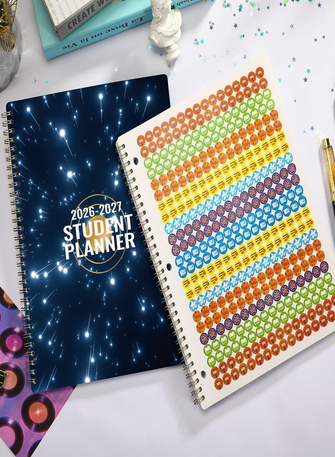 Coboll Student Planner 2026-2027 - August 2026 - June 2027, Weekly & Monthly planner for Students 11"x 8.3", Flexible Cover, Strong Golden Binding, Printed Tabs, with Stickers - Image 2