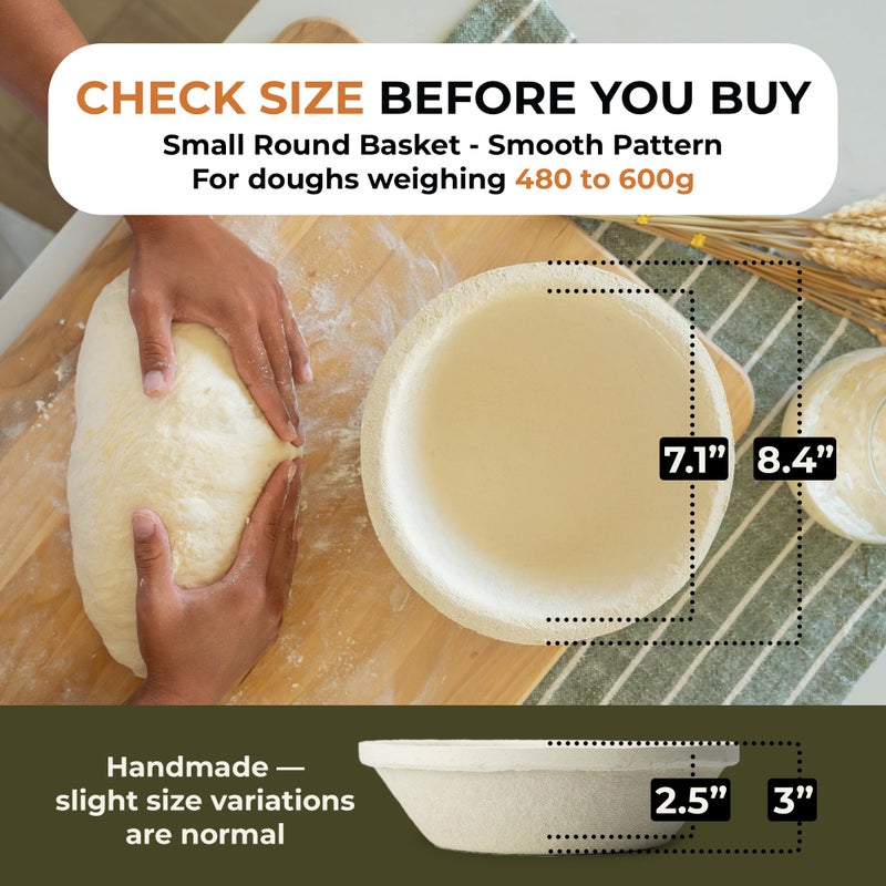 Bulka Small Round 8" 500g Plane Banneton Bread Proofing Basket Pressed Wood Pulp, Sourdough Proofing Basket - Non-Stick Brotform Sourdough Bread Baking Supplies, Made in Germany. - Image 4