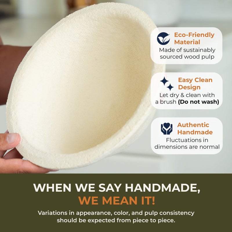 Bulka Small Round 8" 500g Plane Banneton Bread Proofing Basket Pressed Wood Pulp, Sourdough Proofing Basket - Non-Stick Brotform Sourdough Bread Baking Supplies, Made in Germany. - Image 5