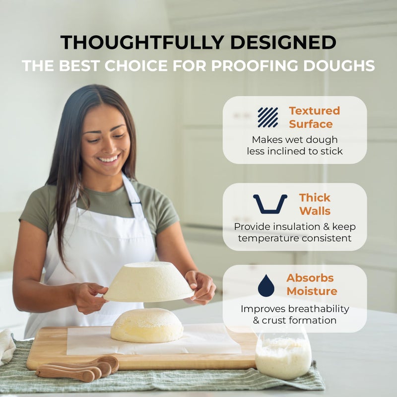 Bulka Small Round 8" 500g Plane Banneton Bread Proofing Basket Pressed Wood Pulp, Sourdough Proofing Basket - Non-Stick Brotform Sourdough Bread Baking Supplies, Made in Germany. - Image 3