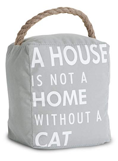 Pavilion Gift Company Pavilion Gift Company 72155 Cat Door Stopper 5 by 6Inch Grey White 