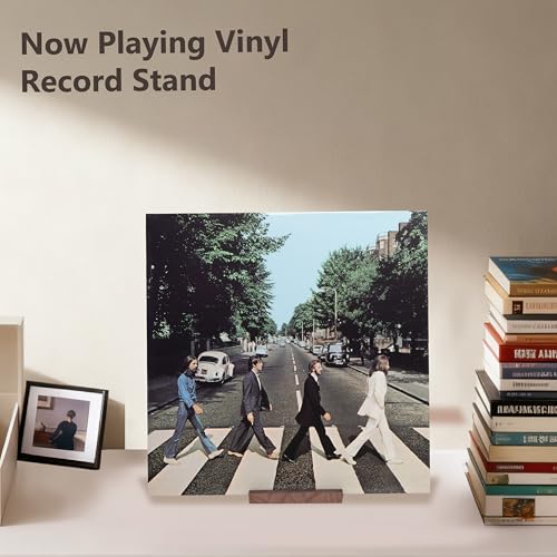 KAIU Premium Vinyl Record Stand - Showcase Your Now Playing Album Cover - Minimalistic & Elegant Holder Design- Compatible With All CDs & LPs - Vintage Brown - Image 2