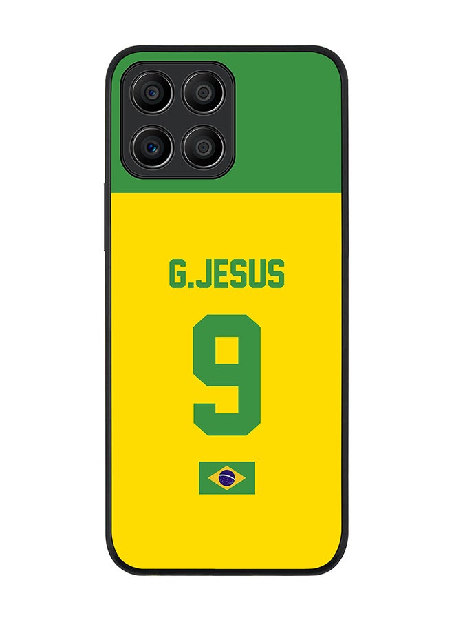 Stylizedd Rugged Black edge case for Honor X6 Slim fit Soft Case Flexible Rubber Edges Anti Drop TPU Gel Thin Cover - Football Team - Brazil Player Name - G.Jesus - Image 1