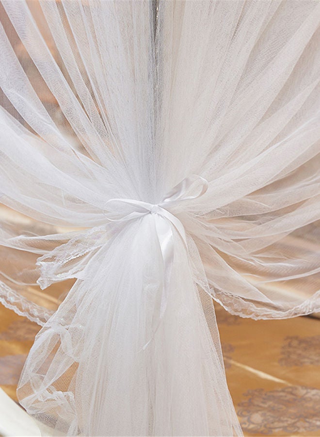 Y&D 4 Posters Mosquito Bed Net Canopy Cotton White 1.5 x 2meter - Image 4