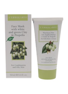 Face Mask For Combination And Oily Skin Makes Your Skin Feel Refreshed Removes Impurities And Reduces Imperfections With White And Green Clay And Cleansing Propolis 1.6 Oz