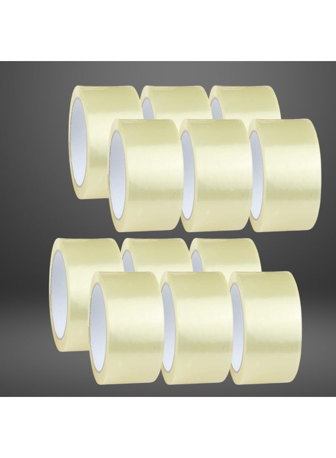 PixelsPackaging 12 Rolls of Strong Transparent Packing Tape by PixelsPackaging, 60 yards long, 2 inches wide. Ideal for parcels, moving, and office use. - Image 1