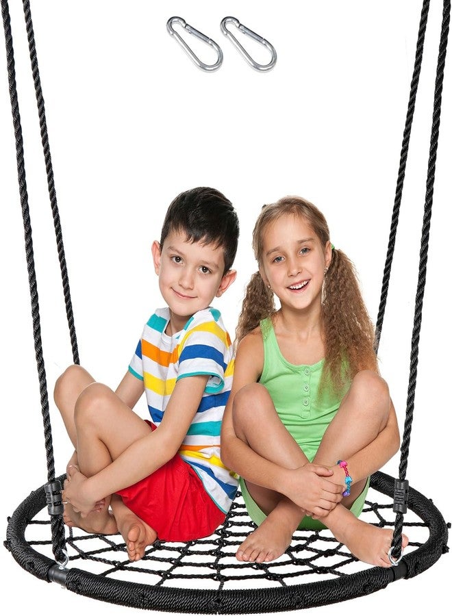 REZNOR أرجوحة ريزنور الدائرية الشبكية مع مقعد أرجوحة معلق بحبل شديد التحمل - Image 1