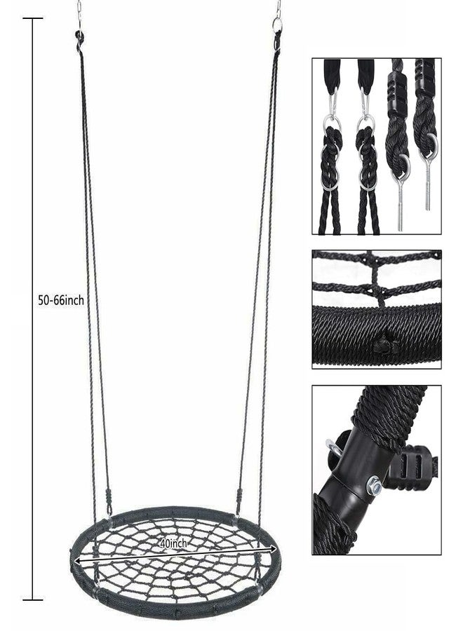 REZNOR أرجوحة ريزنور الدائرية الشبكية مع مقعد أرجوحة معلق بحبل شديد التحمل - Image 3