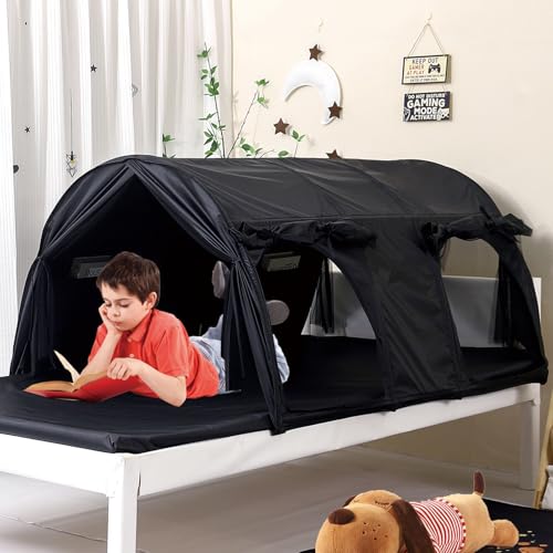 Lucky castle Sensory Bed Tent for Kids Lucky Castle BlackOut Bed Tent for Children with Autism ADHD SPD Calm Down Corner Helps Kids Relax Reduce Anxiety Improve Focus PlayTent with Door Window - Image 1