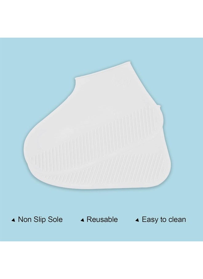 silvercnc 1 Pair Silicone Waterproof Shoe Covers, Rain Shoe Covers, Non Slip Foldable Shoe Protectors, Waterproof Boots Overshoes for Men Women(Medium)  - Image 2