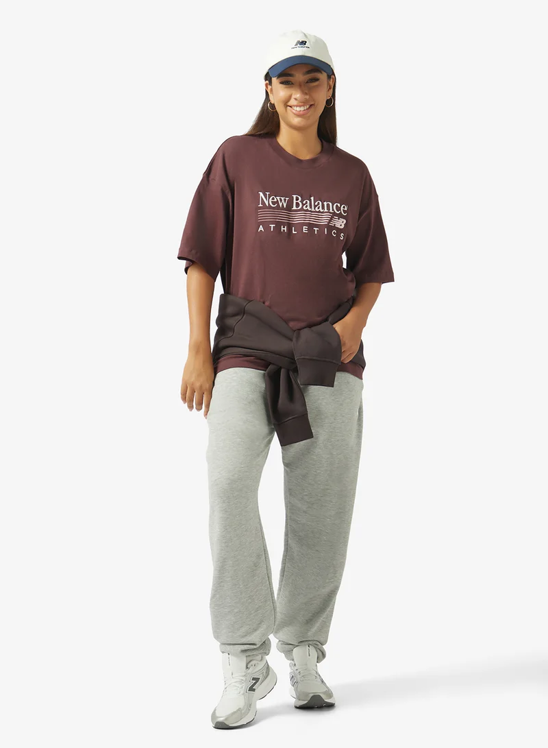 New Balance CHERRY LEATHER (YLR) Trackside Oversized T-Shirt for Women | Best Price UAE