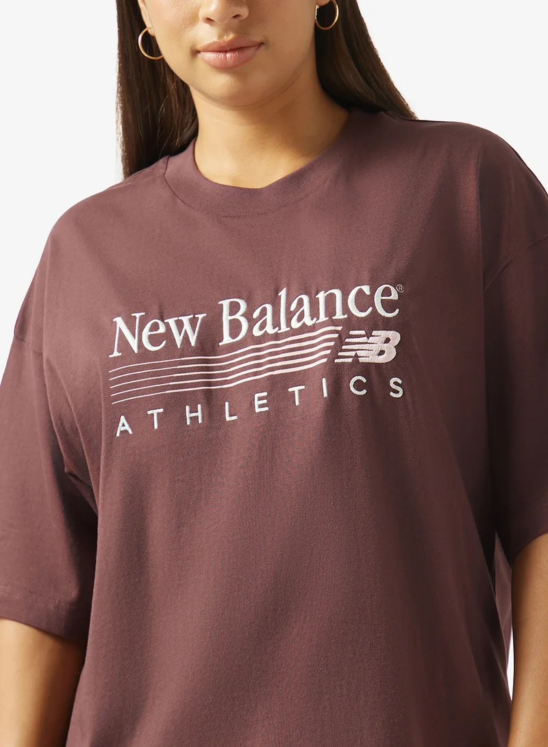 New Balance CHERRY LEATHER (YLR) Trackside Oversized T-Shirt for Women | Best Price UAE