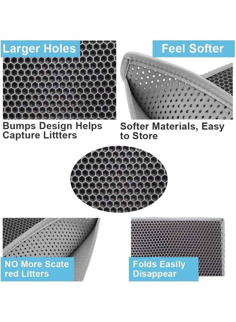 general Cat Litter Mat Double Layer Waterproof Urine Proof Trapping Mat 1 Pack (Gray, 24x15 Inch - Image 3