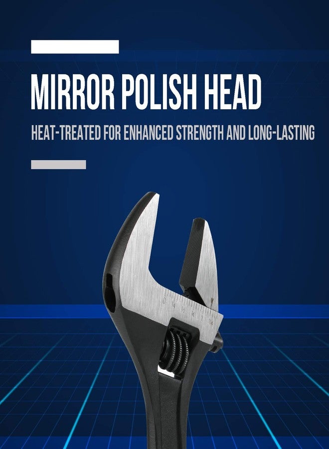 Lichamp مجموعة مفاتيح ربط CR-V قابلة للتعديل من Lichamp، مكونة من 4 قطع، مصنوعة من فولاذ الكروم الفاناديوم المطروق بدرجة صناعية، بلمسة نهائية من أكسيد أسود، بفك عريض، مقاسات 6، 8، 10، 12 بوصة - Image 5