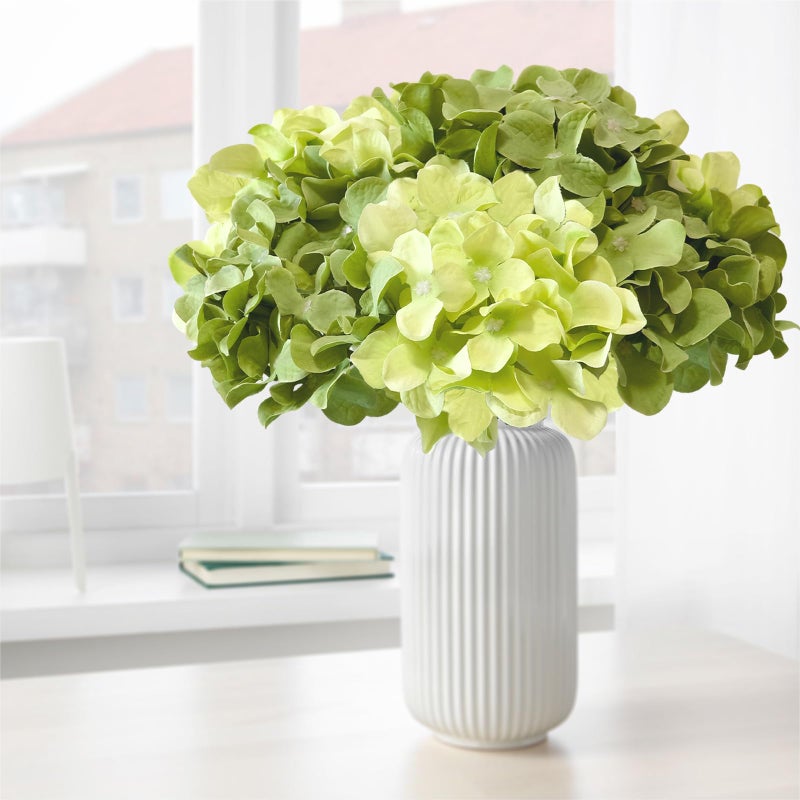 Cherica Hydrangea Artificial Flowers, 20 Pcs Green Hydrangea Artificial Flowers Bulk, Faux Hydrangea Flowers for Outdoor, Fake Silk Hydrangea Flowers with Stems for Wedding Decoration Decor - Image 4