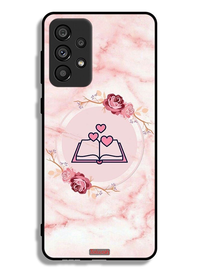 Tolwak Samsung Galaxy A73 5G Protective Case Cover Three Hearts On Book Artwork - Image 1