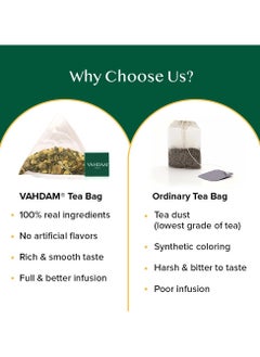 VAHDAM Chamomile Mint Citrus Green Tea Bags 15 Count Low Caffeine Sweet and Floral Individually Wrapped  - Image 4