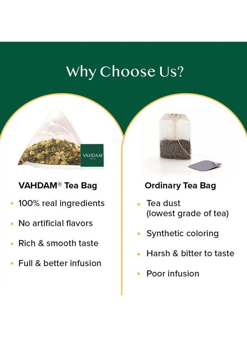 فادام شاي أخضر بالبابونج بالنعناع والحمضيات 15 كيس شاي أخضر منخفض الكافيين حلو وزهري مغلف بشكل فردي - Image 4