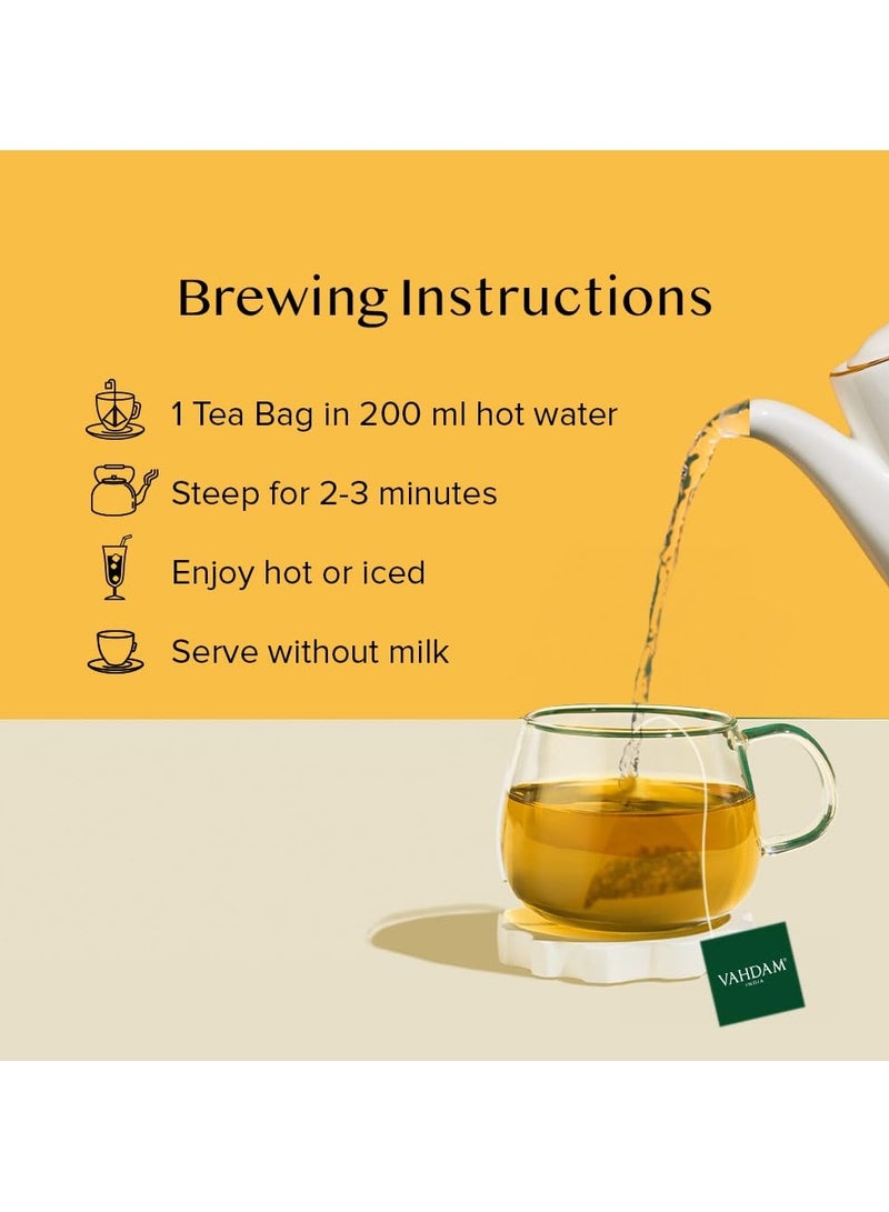 فادام شاي أخضر بالبابونج بالنعناع والحمضيات 15 كيس شاي أخضر منخفض الكافيين حلو وزهري مغلف بشكل فردي - Image 5