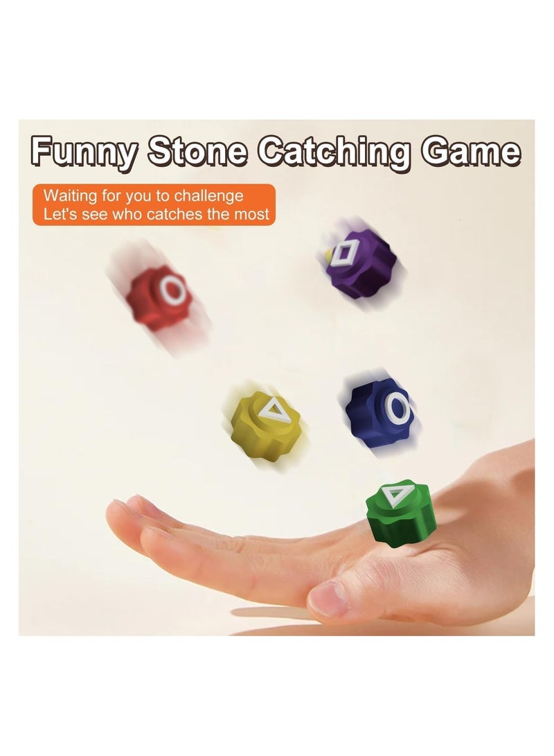 2025 Korean Traditional Play Game, Korean Folk Game Set, Gongi Jack Stone Pebbles Set, Stone Catching Game, Family Travel Game (5pcs with tray) - Image 3