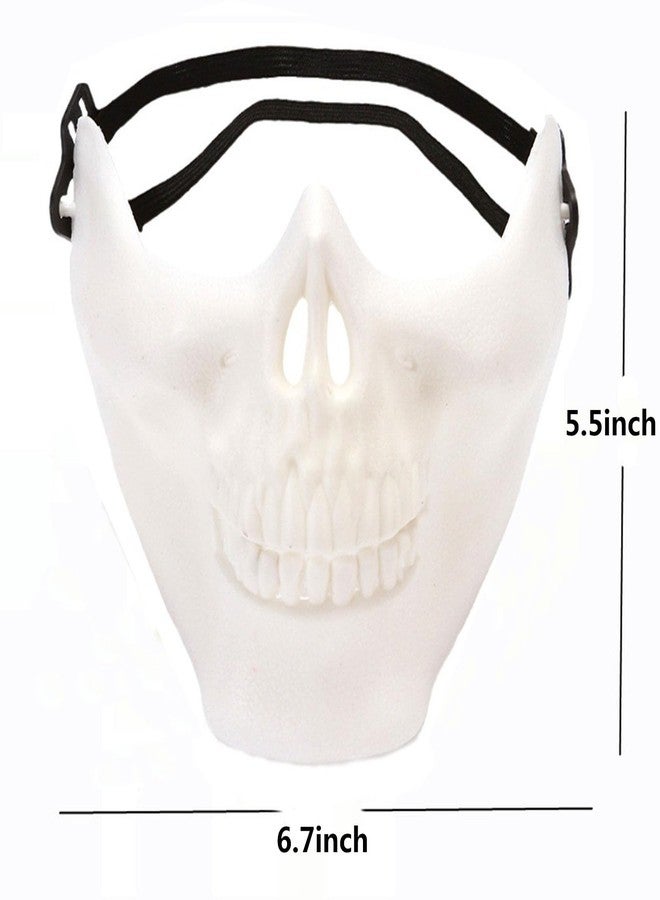 Soochat Halloween Skull Mask Skeleton Mask Skull Skeleton Face Mask for Cosplay Masquerade Party Costume Accessory White - Image 2