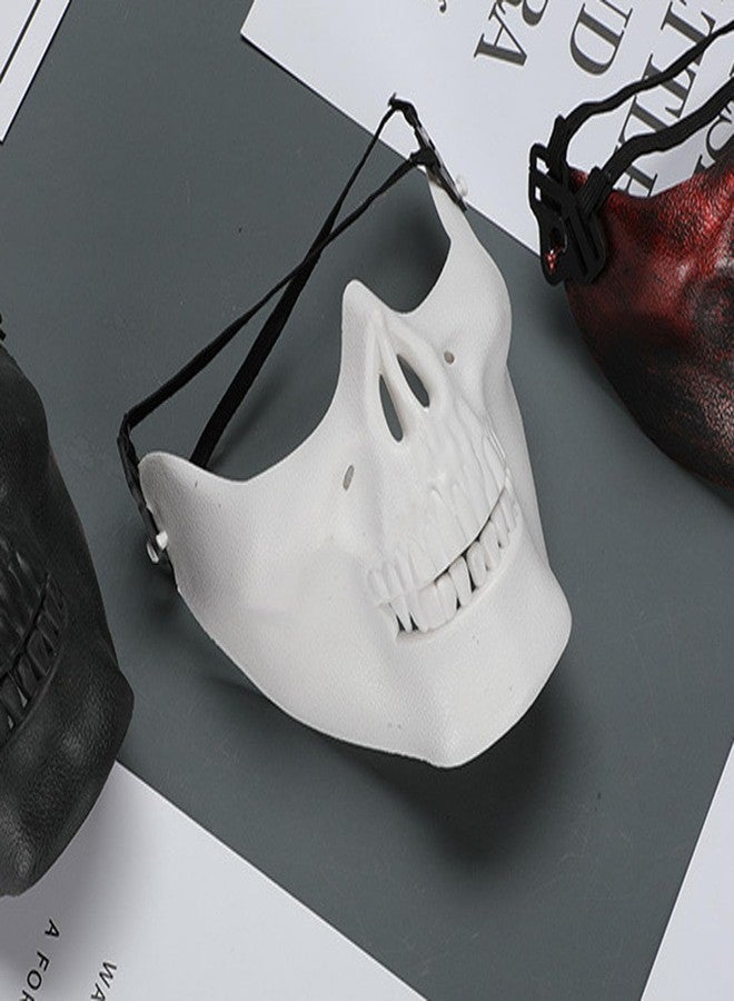 Soochat Halloween Skull Mask Skeleton Mask Skull Skeleton Face Mask for Cosplay Masquerade Party Costume Accessory White - Image 4