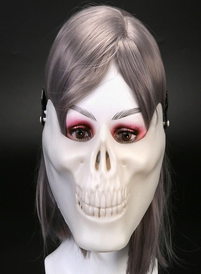 Soochat Halloween Skull Mask Skeleton Mask Skull Skeleton Face Mask for Cosplay Masquerade Party Costume Accessory White - Image 3