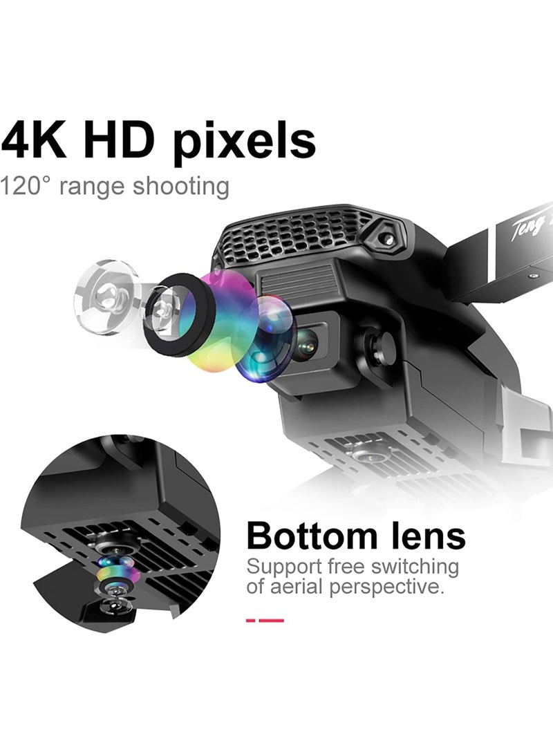 Mini Drone Foldable RC Quadcopter with Dual 4K FPV Live Video Camera and One Key Start - Image 4