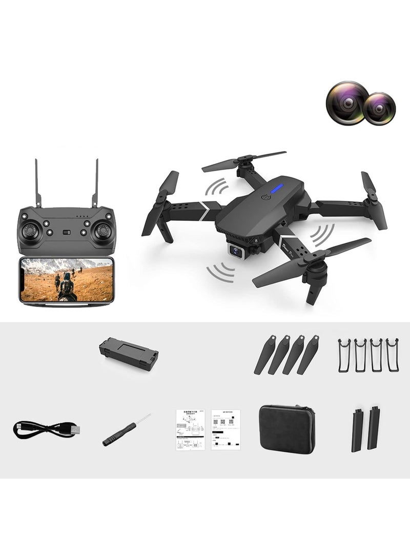 Mini Drone Foldable RC Quadcopter with Dual 4K FPV Live Video Camera and One Key Start - Image 3