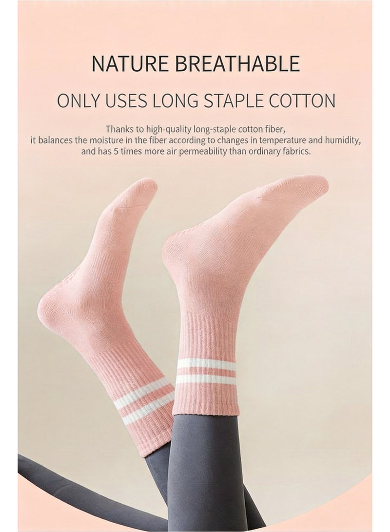 Hirospace 3 Pairs Non Slip Yoga Socks for Women with Straps, Cushioned Pilates Grip Socks for Gym Dance Home Workout - Image 3