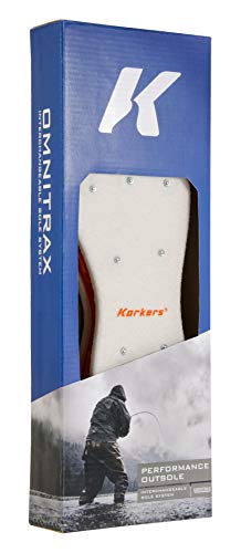 Korkers OmniTrax V3.0 Studded Felt Fishing Shoe Sole, 14,White/Orange,FA3050-14 - Image 2