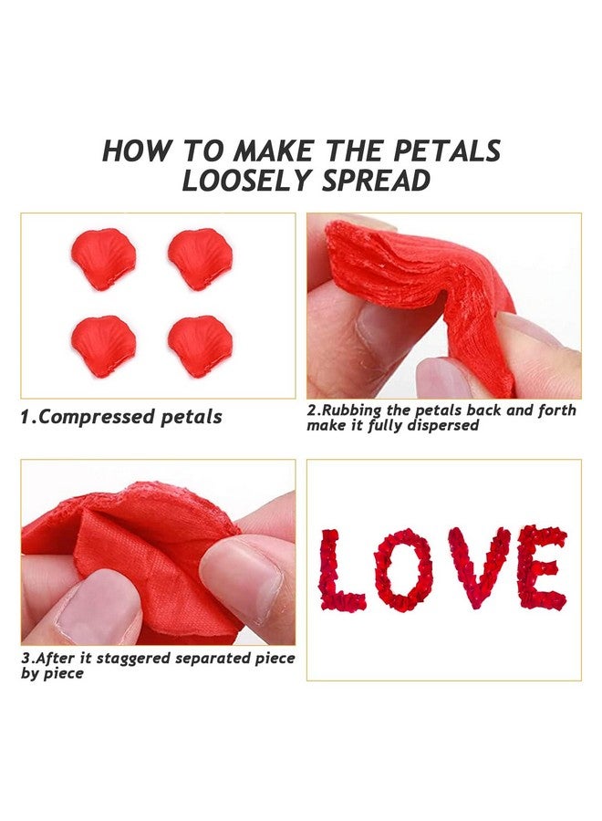 Childom Red Rose Petals Set, 1000 Pieces Artificial Rose Petals with 24 Pieces LED Tea Lights Candles,Rose Petals for Romantic Night for Her set, Proposal Decorations for Women, Wedding, Bedroom, Anniversary - Image 4