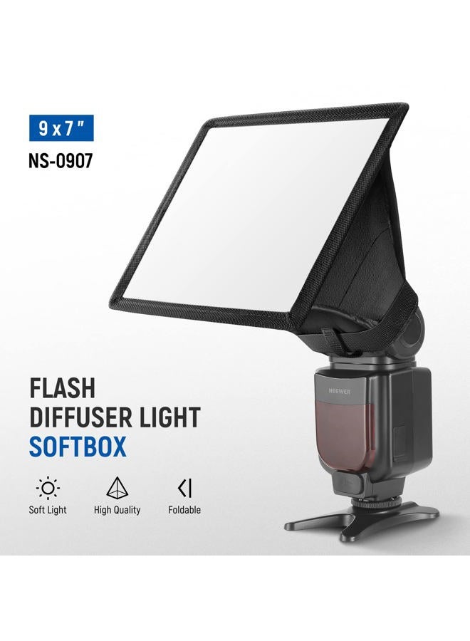 Neewer Flash Diffuser Light Softbox 9" x 7", Universal, Collapsible with Storage Pouch Compatible with Canon Nikon Sony Godox Yongnuo NEEWER speedlight - Image 2