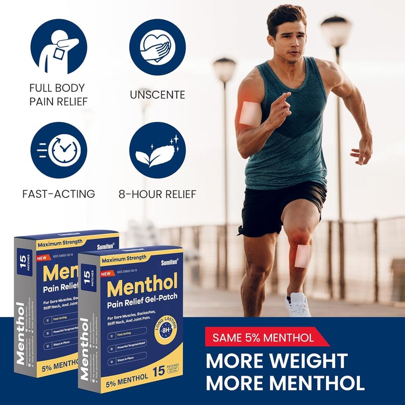 Sumifun Medicated Cold Hot Patches  30 Count 5 Menthol Extra Strength Pain Relief Patches Powerful Targeted Relief for Simple Backaches Joint Pain Stiff Neck Muscle Sore - Image 3