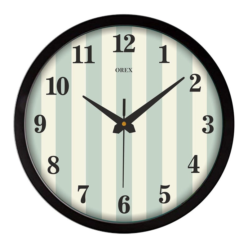 OREX OREX 12 Inch Plastic Quartz Wall Clock for Home | Living Room | Bedroom | Office | Kids Room | Shop or Any Other Courner of Your Loving Hosue with Black Ring Wall Clock- 45a  - Image 1