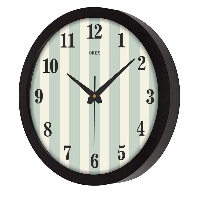 OREX OREX 12 Inch Plastic Quartz Wall Clock for Home | Living Room | Bedroom | Office | Kids Room | Shop or Any Other Courner of Your Loving Hosue with Black Ring Wall Clock- 45a  - Image 2