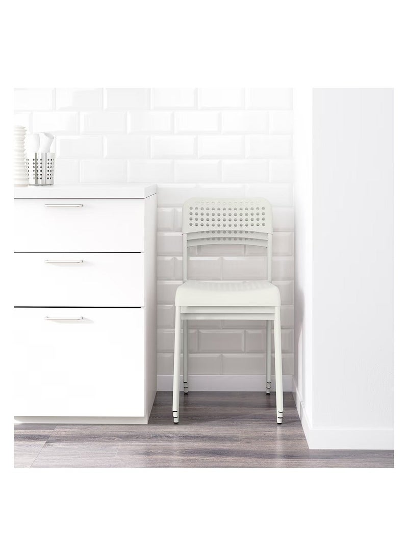 Selecto Hub 4-Piece Dining Chairs Set, Stackable, Lightweight, Capacity 110 KG, Steel/plastic, White - Image 5