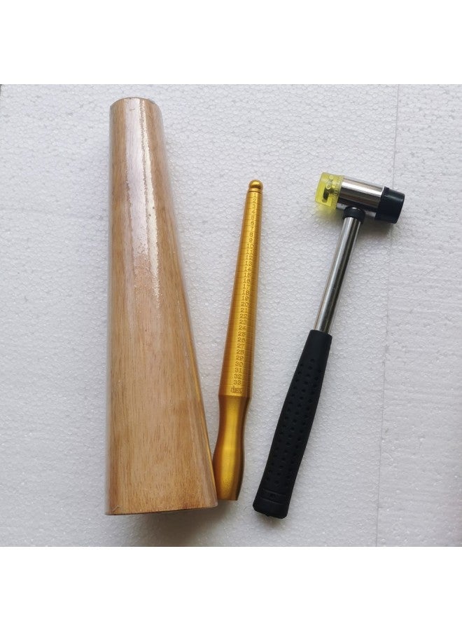 Ring Bar Bracelet Bar Gold Sterling Silver Jewelry Plastic Repair Tool Round Correction Oval Wooden Stick Plastic Hammer-Model:No. 3 "Short Round Bracelet Stick  - Image 3