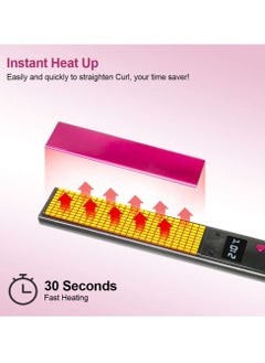 Y&D Hair Straightener Brush, 3 in 1 Flat Iron and Curler, Smart Anti-Perm Brush Tourmaline Ceramic for 12 Gears Temperature Setting(Gray)  - Image 5