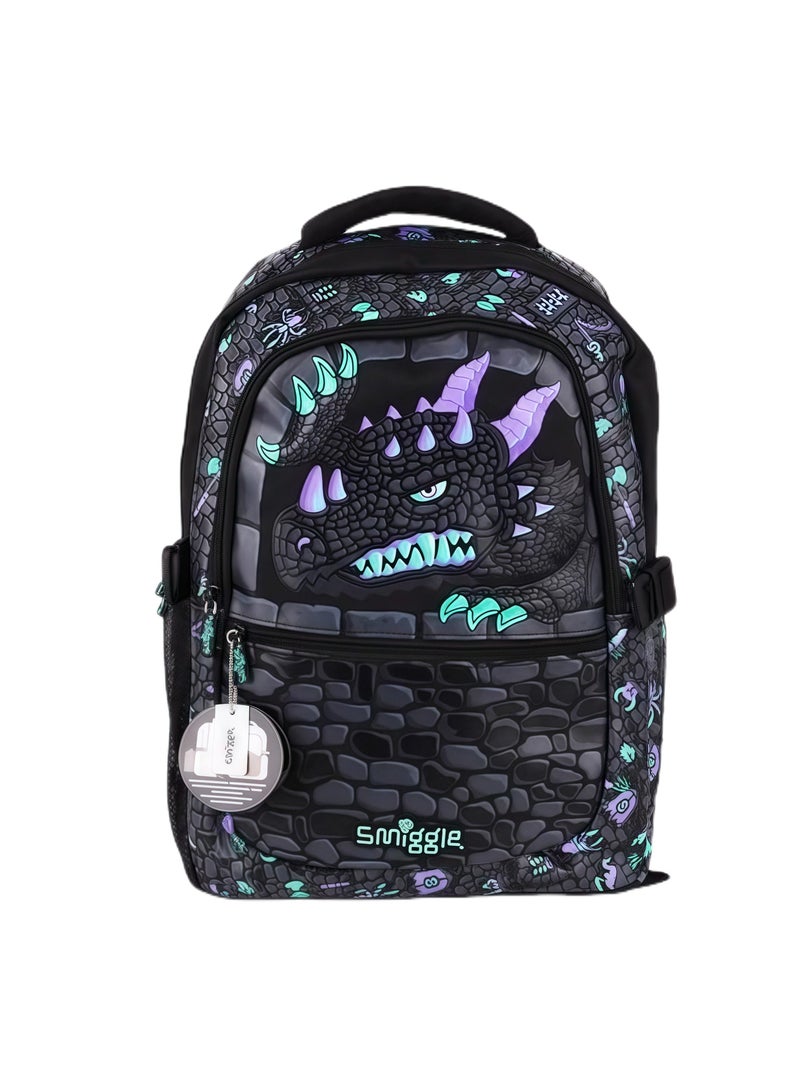 Smiggle Cartoon Printed Boys and Girls Backpack Primary and Secondary School Students Backpack Outdoor Leisure Backpack 42*30cm