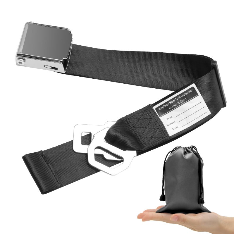 Coolrunner 2 in 1 Airplane Seat Belt Extender, Coolrunner Adjustable 7-32" Airplane Seatbelt Extender - FITS ALL Airlines - Free Carrying Case - Image 1
