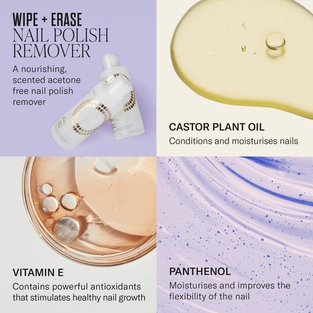 Mii Cosmetics Wipe Erase Nail Polish Remover Acetone Free Nail Polish Remover for Gentle and Effective Removal Non Acetone Nail Paint Remover with Nourishing Formula Lily of the Valley 100ml - Image 2